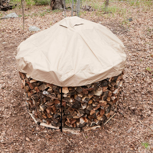 8 Ft Cordwood Cover™ Firewood Cover - Holz Hausen Style